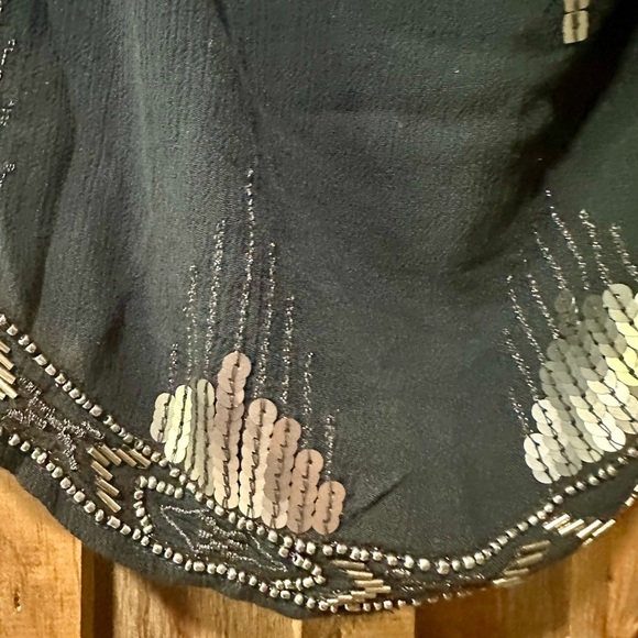 Free People Blue Embellished Sleeveless Crop Top XS - Picture 2 of 5